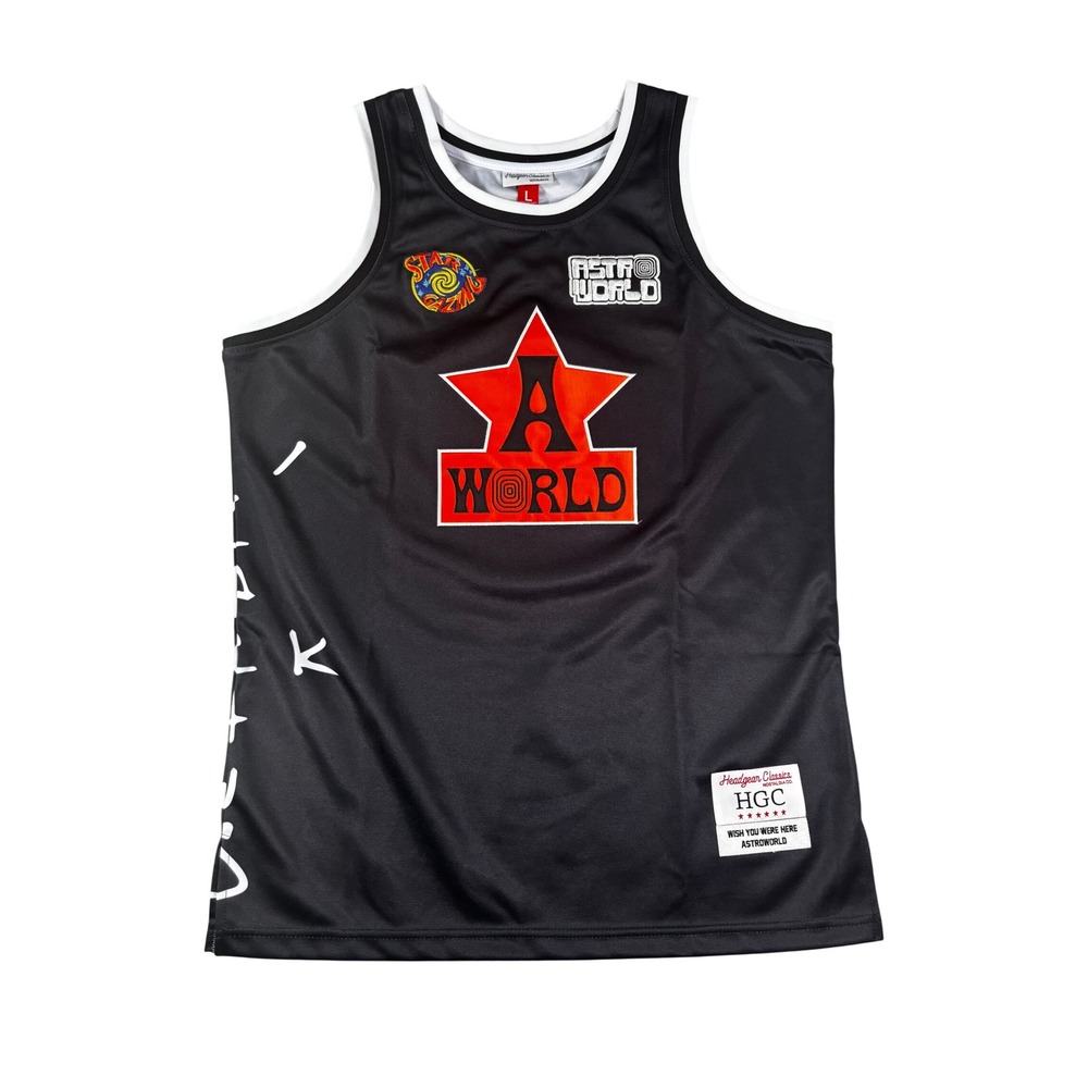 Headgear‎ Classics Astroworld Basketball Jersey Black Travis Scott Size Large
